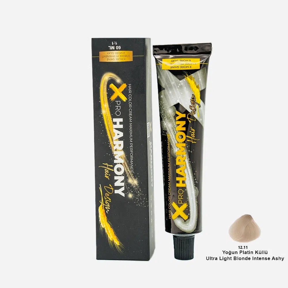 X Pro Harmony Tüp Boya 12.11 Ultra Light Blonde İntense Ashy Yoğun Platin Küllü Saç Boyası 60 ml