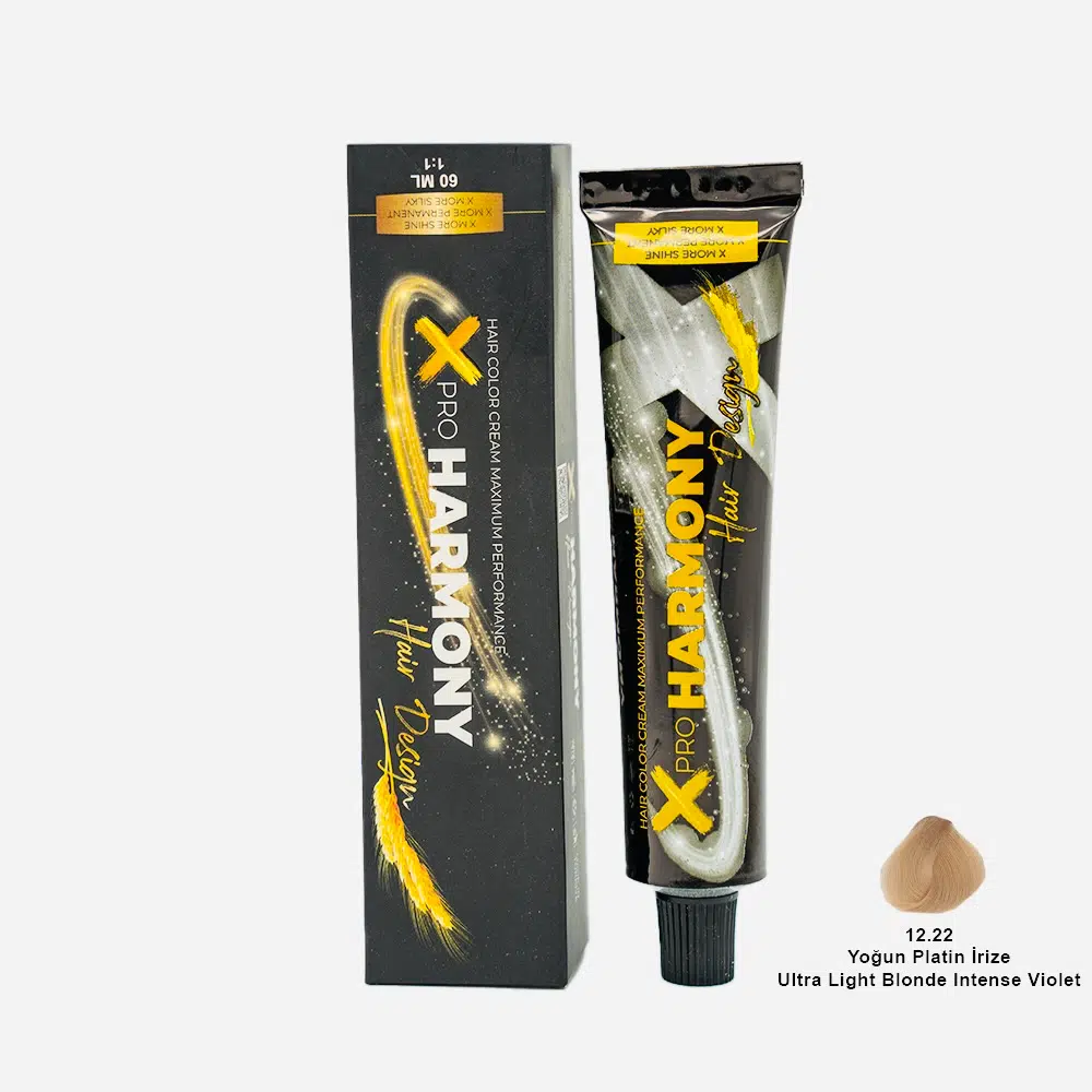 X Pro Harmony Tüp Boya 12.22 Ultra Light Blonde İntense Violet Yoğun Platin İrize Saç Boyası 60 ml