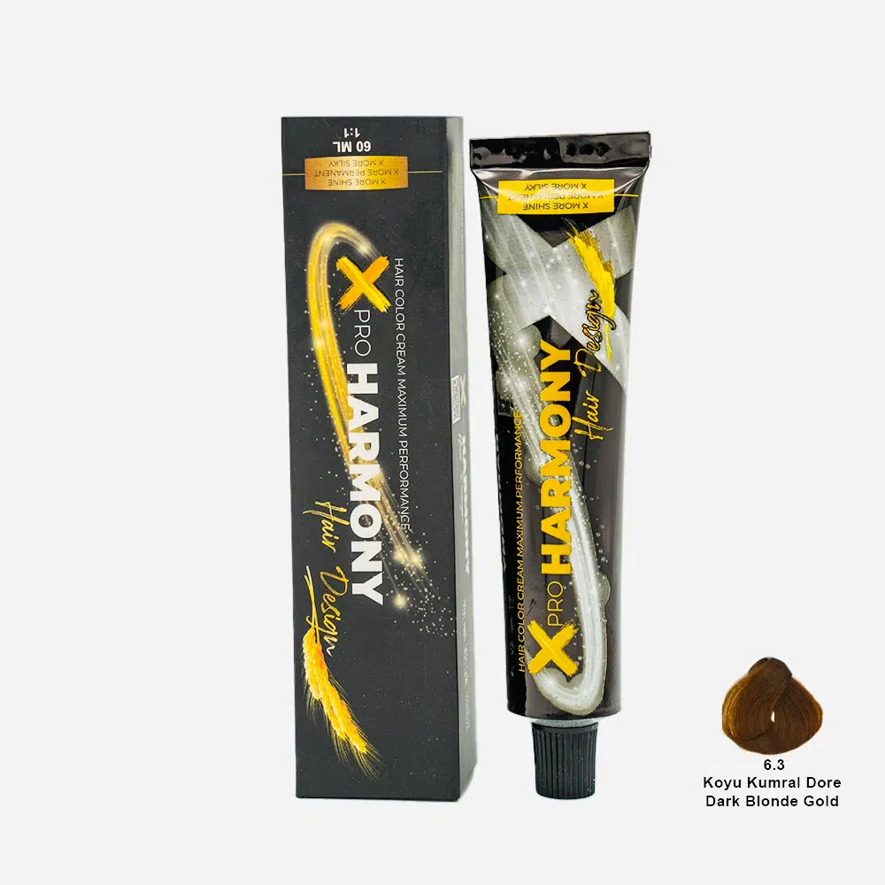 X Pro Harmony Tüp Boya 6.3 Dark Blonde Gold Koyu Kumral Dore Saç Boyası 60 ml