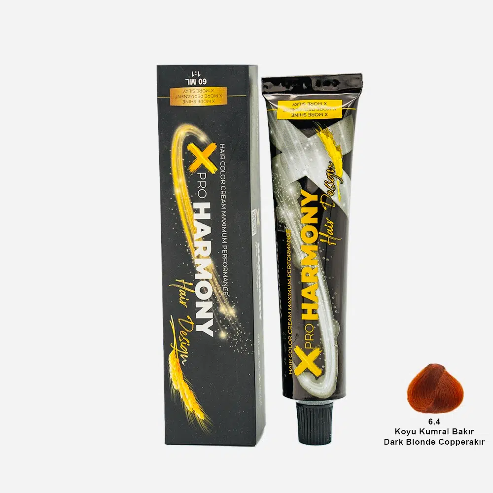 X Pro Harmony Tüp Boya 6.4 Dark Blonde Copperakır Koyu Kumral Bakır Saç Boyası 60 ml