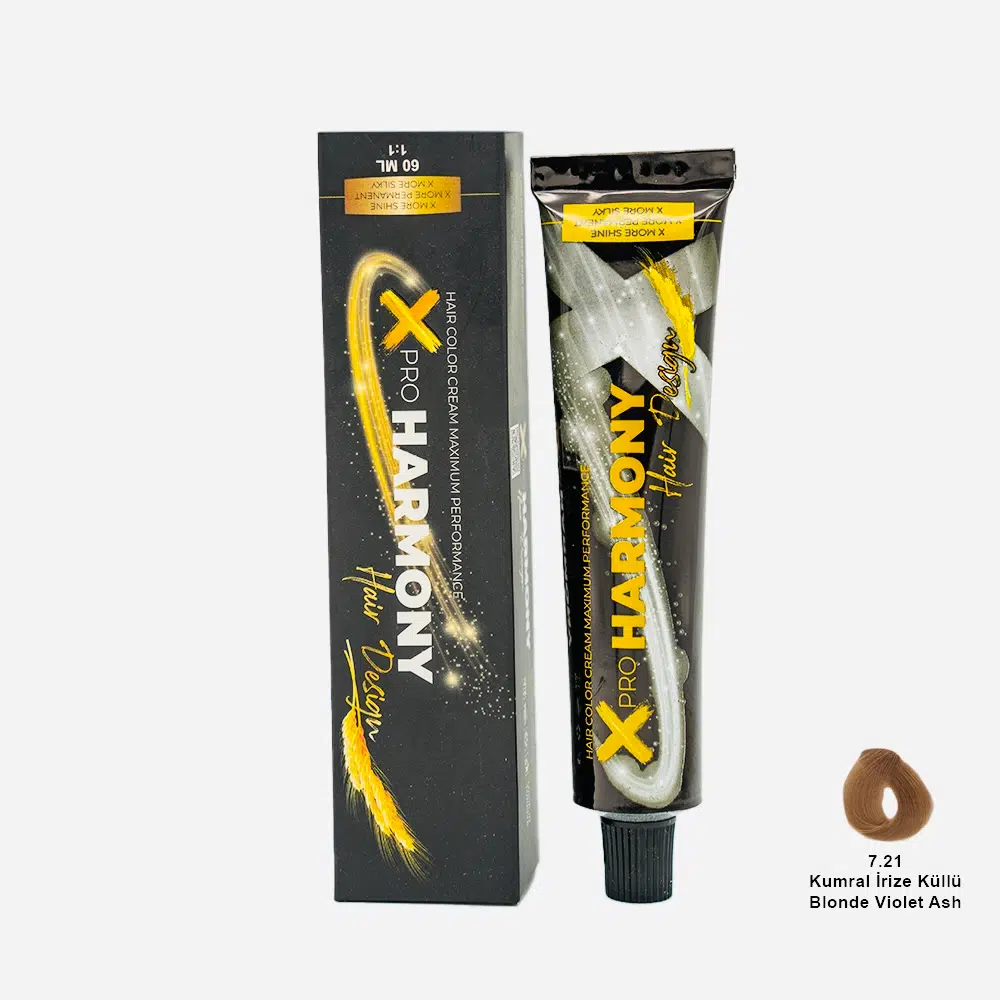 X Pro Harmony Tüp Boya 7.21 Blonde Violet Ash Kumral İrize Küllü Saç Boyası 60 ml
