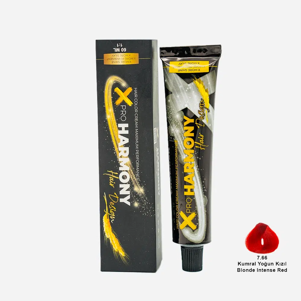 X Pro Harmony Tüp Boya 7.66 Blonde İntense Red Kumral Yoğun Kızıl Saç Boyası 60 ml