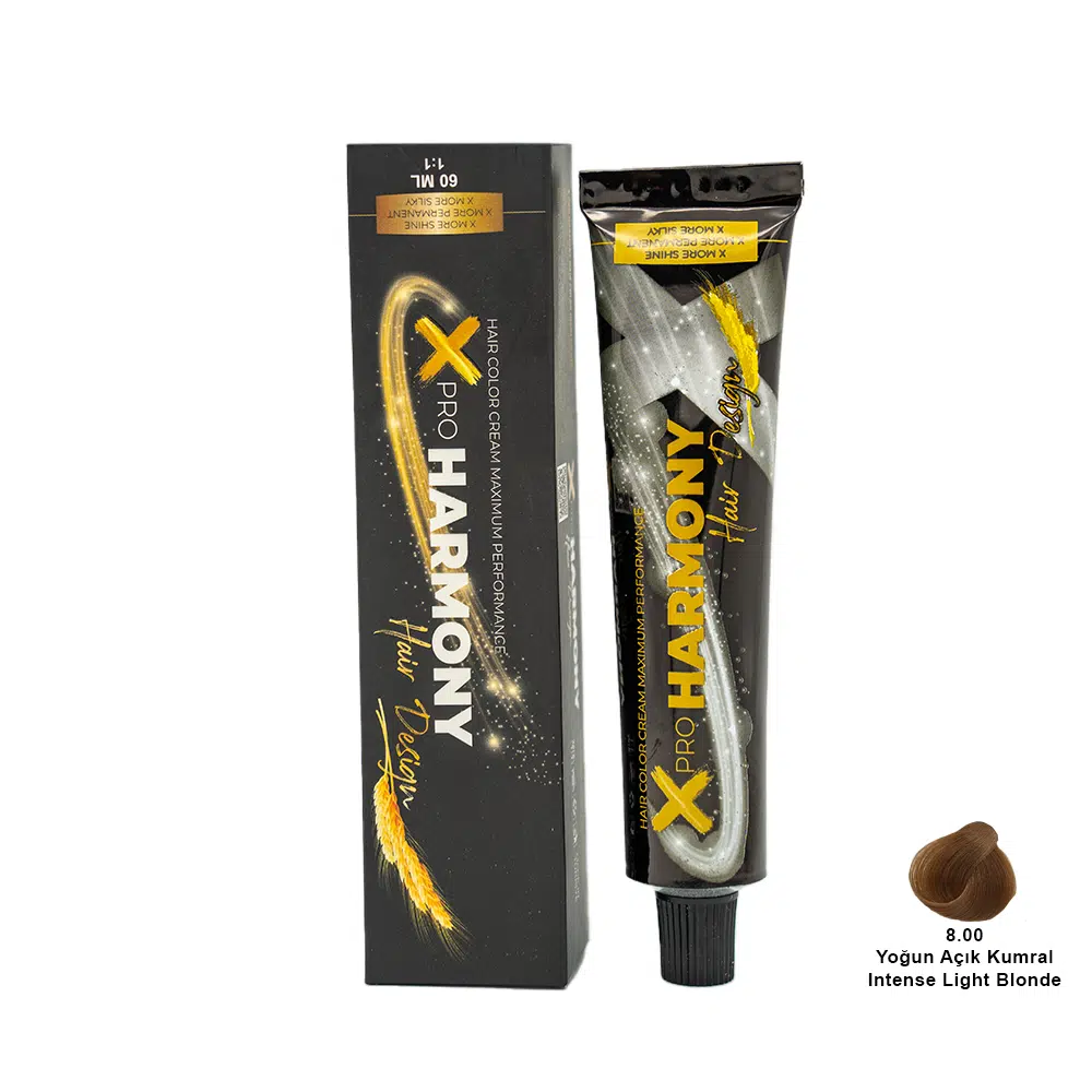 X Pro Harmony Tüp Boya 8.00 İntense Light Blonde Yoğun Açık Kumral Saç Boyası 60 ml