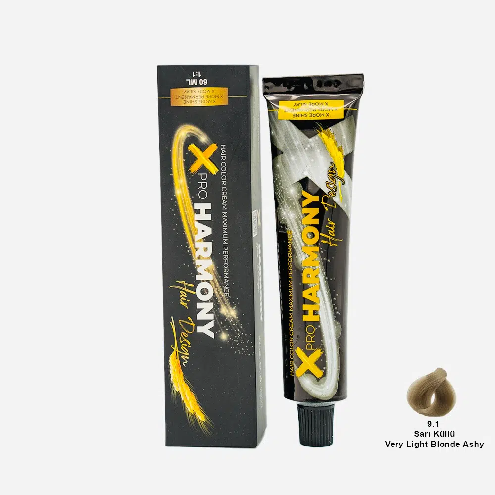 X Pro Harmony Tüp Boya 9.1 Very Light Blonde Ashy Sarı Küllü Saç Boyası 60 ml